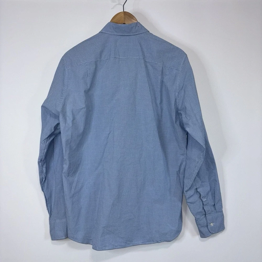 J.Crew Classic Fit Blue Check Dress Shirt Men's Medium 100% Cotton